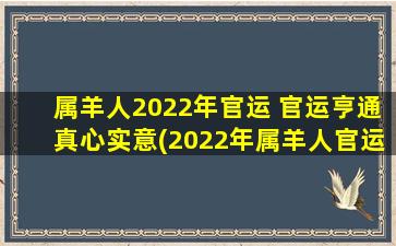 属羊人2022年官运 官运亨通真心实意(2022年属羊人官运亨通，事业平稳发展，财源滚滚，真心实意拓展人脉)